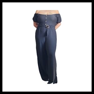 Off-Shoulder Relaxed Fit Jumpsuit